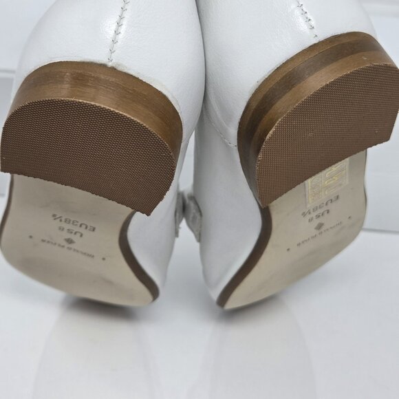 Donald Pliner Womens 8 Loafers Nolin Leather White Chain Rich Mom Luxury Preppy - Picture 7 of 8